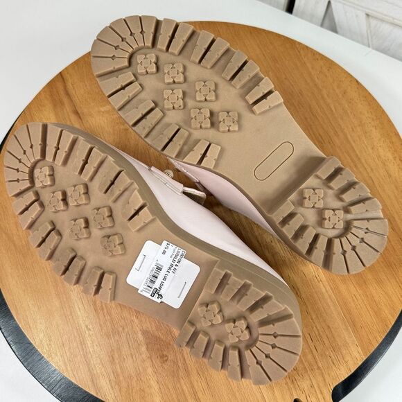 Crown & Ivy Loralei Pearl Embellished Lug Sole Mule Loafers Blush‎ Pink 7 - Picture 9 of 12